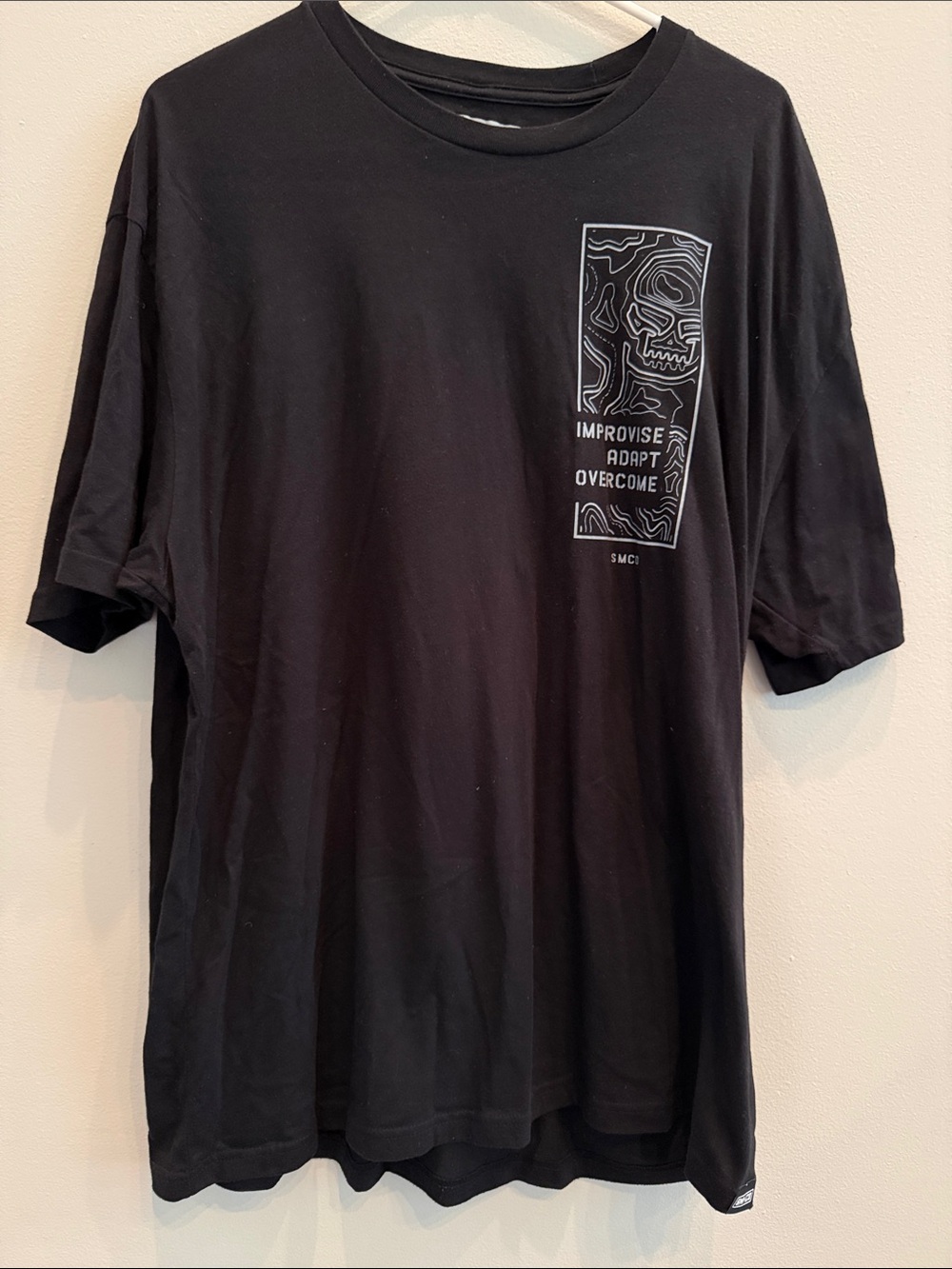 Black Graphic Mens T‑Shirt with Inspirational Print